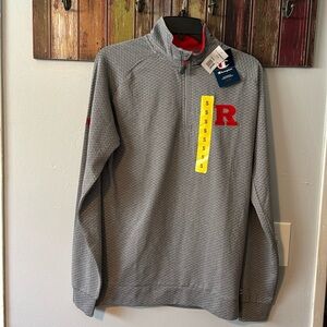 Champion  1/4 zip pull over long sleeve scarlet knights nwt